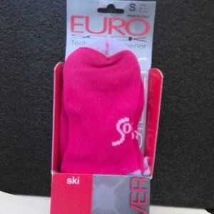 EURO Silver Ski Pink Socks Women's NWT